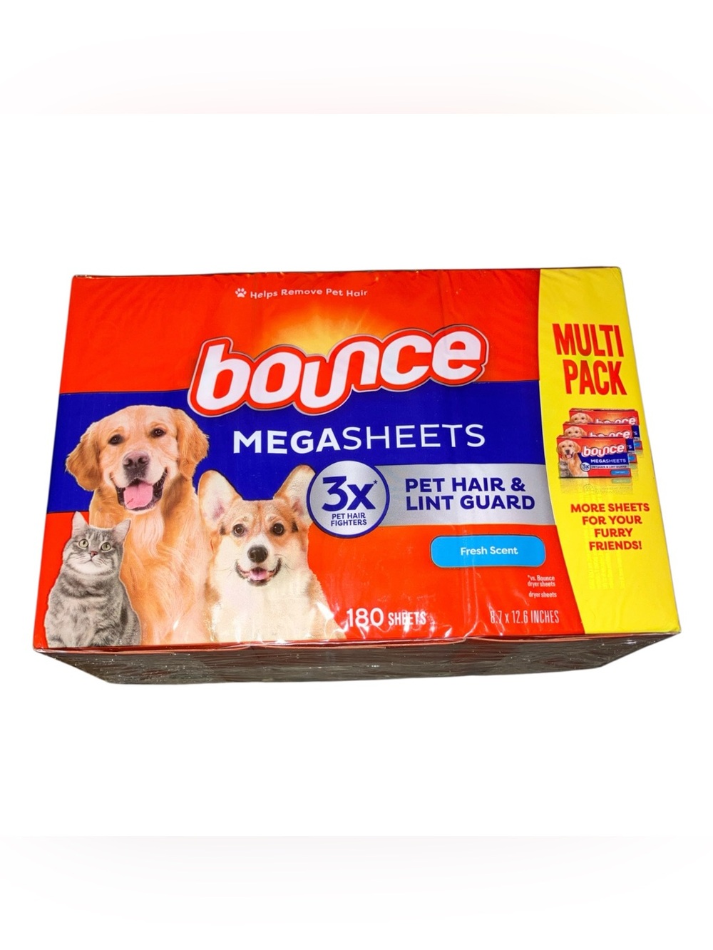 Bounce Megasheets Pet Hair & Lint Guard - Fresh Scent. 60 Sheets - Fresh Scent
